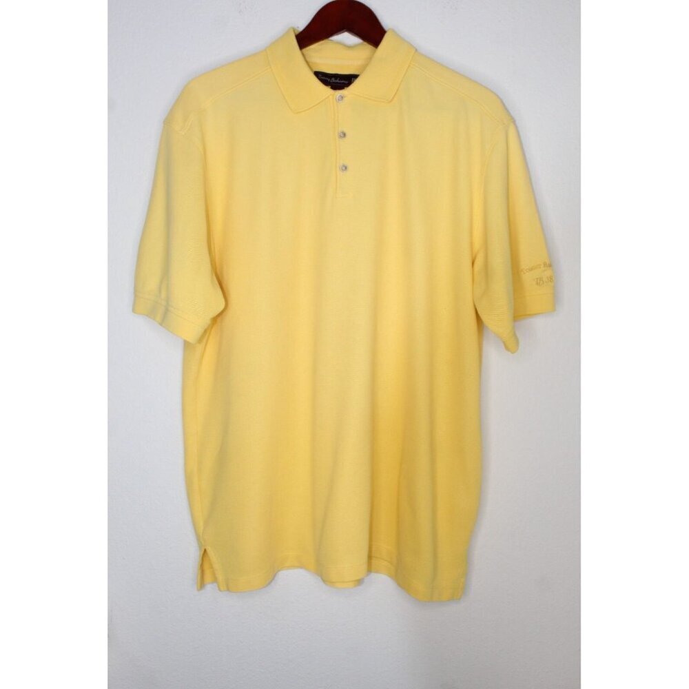 Tommy Bahama Polo 18 Golf Men's L Yellow Casual Relaxed Fit Sporty Short Sleeve - Picture 1 of 14